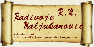 Radivoje Maljukanović vizit kartica